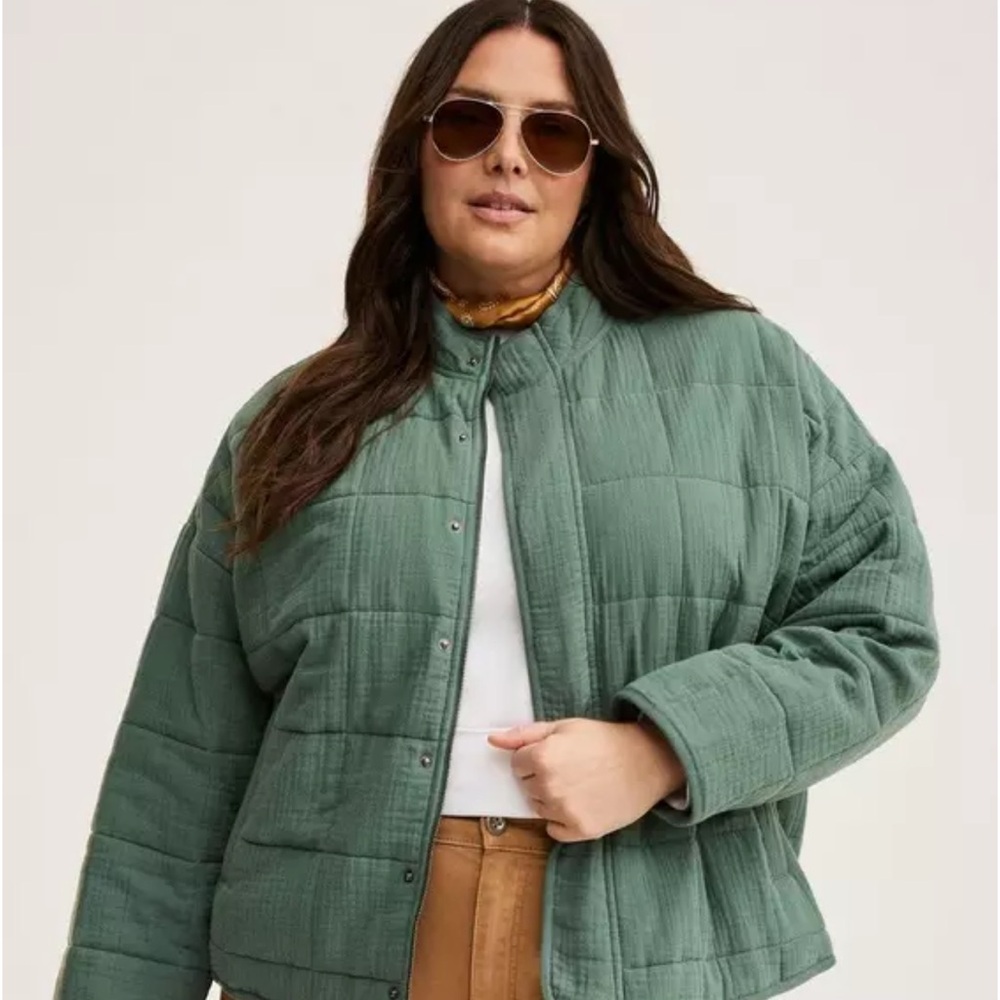 Torrid Cotton Green Puffer Jacket